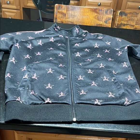 Jeffree Star Black and Pink Varsity Jacket with Ribbed Cuffs - Picture 1 of 7